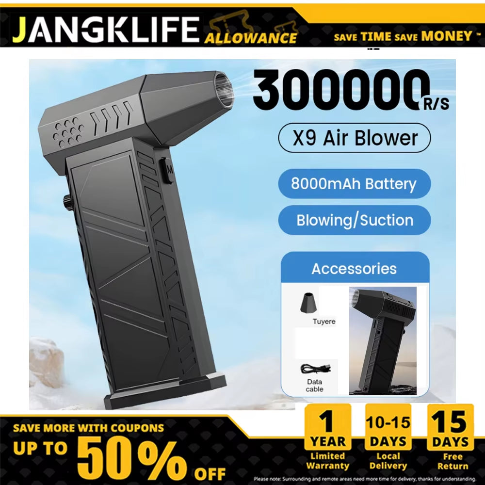JANGKLIFE130000RPM Wind Speed Turbo Jet Fan Turbo Fan Powerful Air Blower Industrial Duct Fan Brushless Motor Car Electric Dryer